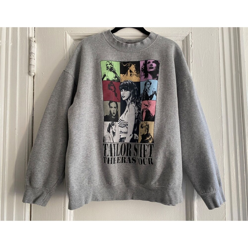 Taylor Swift The Eras Tour Sweatshirt Size L Gray Merch Graphic Trendy 90's